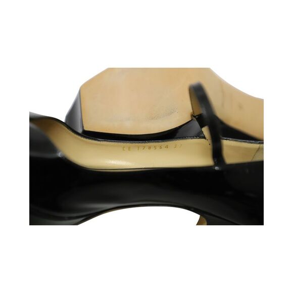 Yves Saint Laurent Peep Toe Platform Mary Jane Pumps in Black Patent Leather - Picture 7 of 7